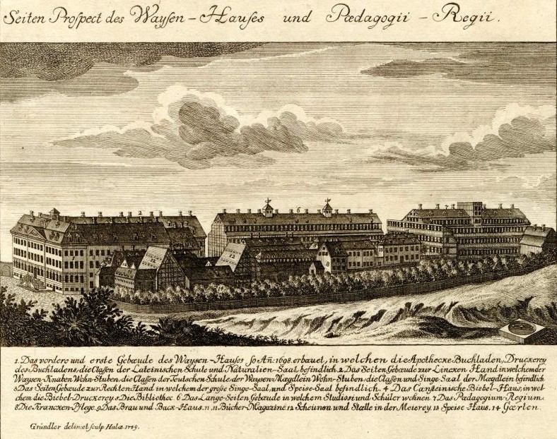 Franckesche Stiftungen kompleksas, kuriame 1727–1740 m. veikė Lietuvių seminaras