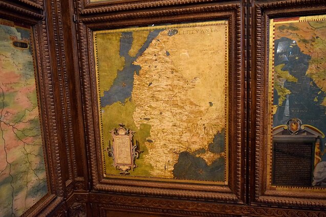 Lietuvos Didžiosios Kunigaikštystės žemėlapis („Livonia et Lituania”) Palazzo Vecchio Žemėlapių salėje