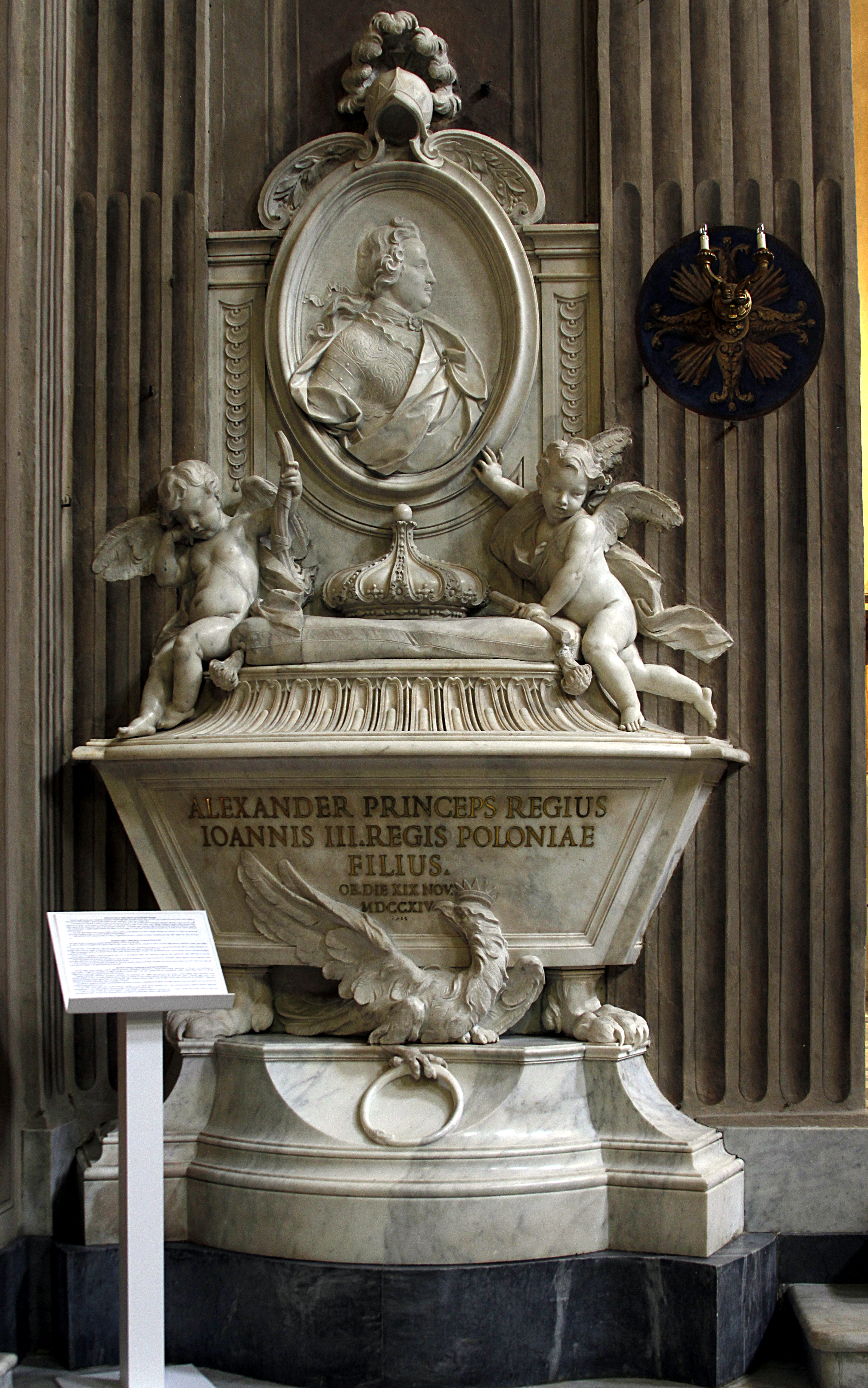 Aleksandro Sobieskio (1677–1714) antkapinis paminklas Kapucinų bažnyčioje